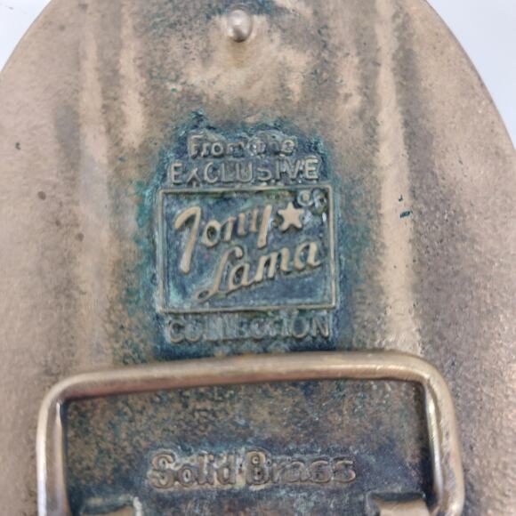 Tony Lama The State of Texas Brass Tony Western Belt Buckle - Picture 3 of 12